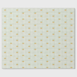 Pêssegos e papel de embrulho de xadrez verde para 