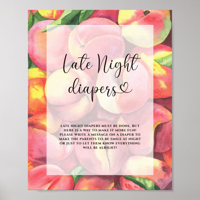 Pêssegos - Jogo de fraldas tarde da noite Poster (Frente)