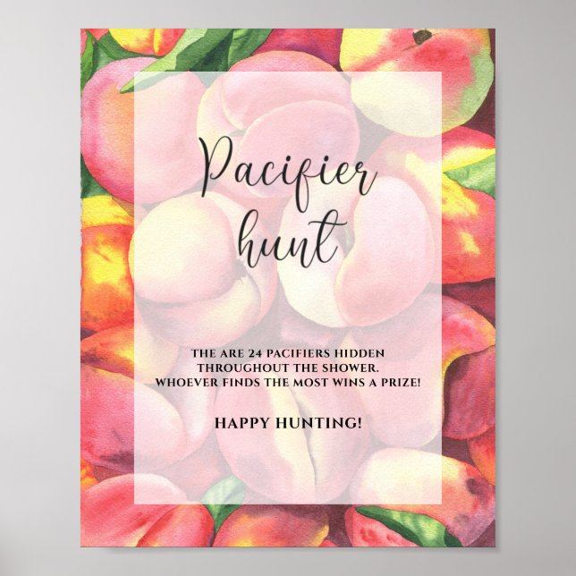 Pêssegos - poster de caça ao chá de fraldas de caç (Frente)