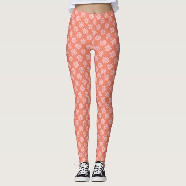 Pessegueira de Coral Peach BOHO Leggings Chic (Frente)
