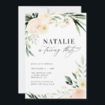 Pessegueiro aquarela floral trigésimo festa de ani<br><div class="desc">Pêssego aquarela floral trinta convites de festas de aniversários. Lindo e elegante tema de festa moderna.</div>