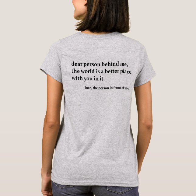 Pessoa Atrás de Mim, Camiseta com Impressão nas Co (Verso)