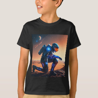 Pessoa de camiseta espacial