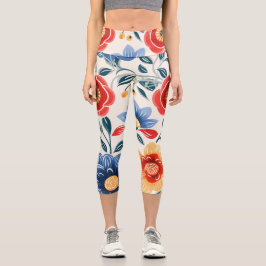 Pessoa vestindo leggings florais coloridas
