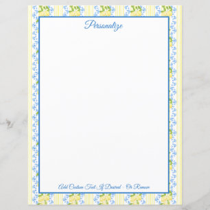 Pessoal Floral Azul e Limão Amarelo Vintage Person