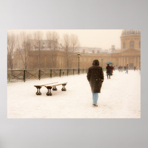 Pessoas Andando Na Poster De Neve