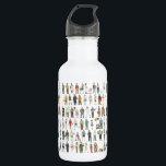 Pessoas da Garrafa de Água do Orgulho da Cidade de<br><div class="desc">Apresenta uma ilustração original de cor-de-caneta e-tinta de todos os habitantes de Nova Iorque-cinco bairros, incluindo moradores de cães e babás, hipsteres e cabines e turistas, e quase todos no meio! Ideal para quem vive ou ama a NYC.</div>