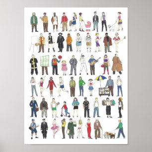 Pessoas da NYC New Yorkers City Poster