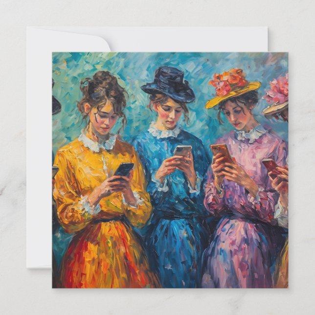 pessoas do século 19 usando smartphones (Frente)