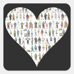 Pessoas dos adesivos NYC Black Heart New York