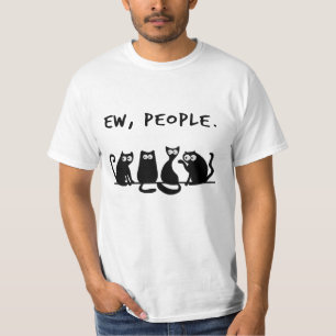 Pessoas Engraçadinhas Camiseta Gatos Pretos Meow