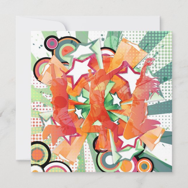 Pessoas felizes do convite de festas (Frente)