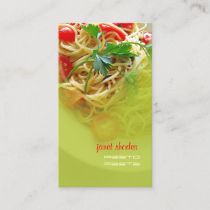 Pesto Pasta + cartões de visita de restaurante