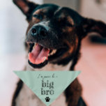 Pet Bandana | Big Bro Mint<br><div class="desc">Pequeno ou grande, este bandana de estimação pode ser usado para cães ou gatos. Mínimo, moderno e personalizável com o nome do seu animal de estimação. O que é mais fofo do que anunciar uma gravidez do que com o seu filho de pele 🥰 Todo texto é personalizável ↣ apenas...</div>