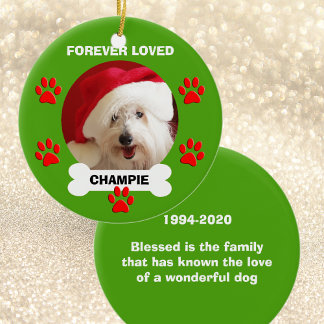 Pet Dog Name e Photo Memorial Enfeites de natal