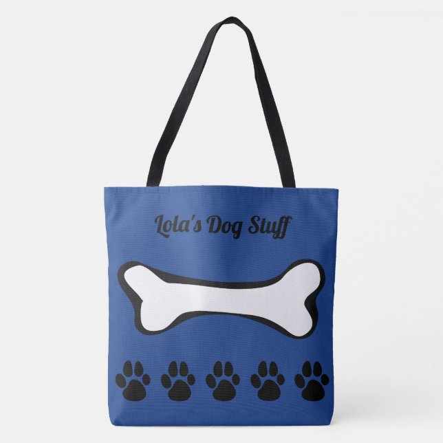 Pet Dog Toys Blue Accessories Tote Bag Large (Frente)