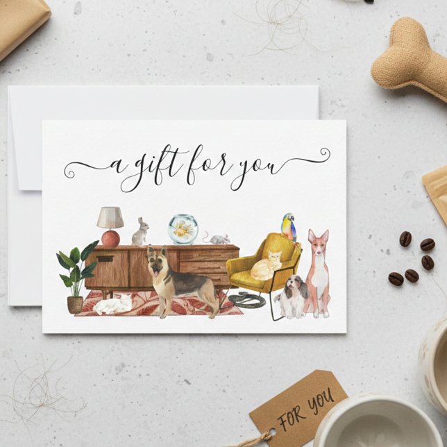 Pet Gift Certificate Dog Pet Sentado (Criador carregado)