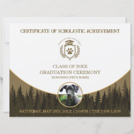 Pet Graduation Certificate Dog Training Diploma
