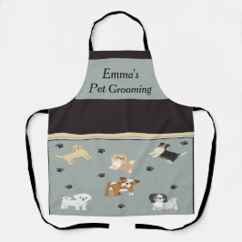 Pet Grooming Apron com Cães Bonitos