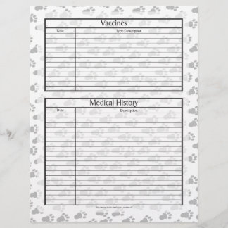 Pet Health Information Sheet, página 2