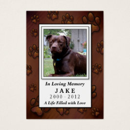 Pet Memorial Card - Castanho Chocolate - Oração de