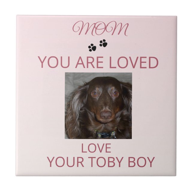 Pet Mom Love Photo Tile (Frente)
