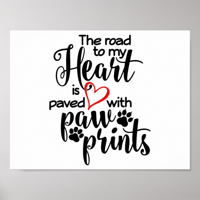 Pet Paw Heart Poster (Frente)