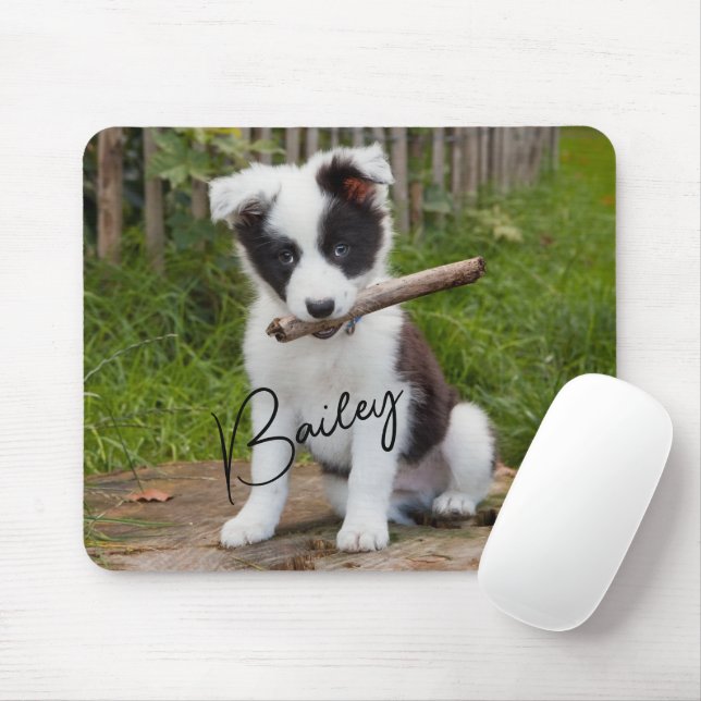 Pet Photo Black Script Mousepad (Com mouse)