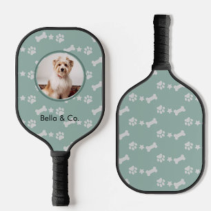 Pet Photo Bone Paw Patterine Green Personalizado