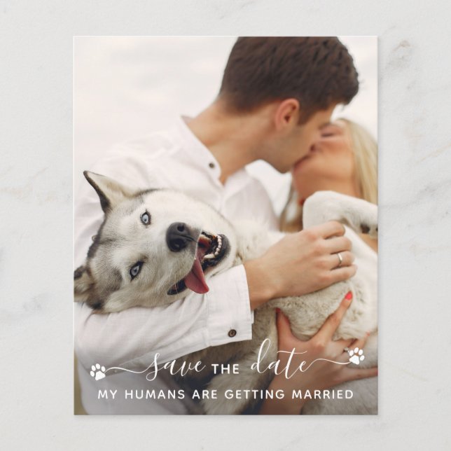 Pet Photo Dog Weding Date Budget QR Code (Frente)