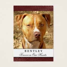 Pet Photo Memorial Card Maroon Red Prayer para Ani