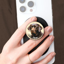 Pet Portrait PopGrip Personalizado com Nome Person