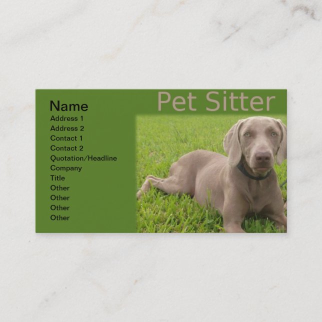 Pet Sitter Cartão de visita (Frente)