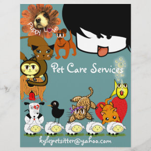 Pet Sitter Flyer Muitos Animais De Animação Bons