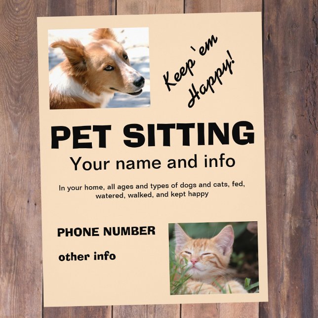 Pet Sitting dog and cat flyer (Criador carregado)
