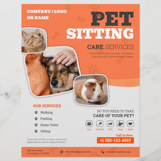 Pet Sitting Services Flyer (Frente)