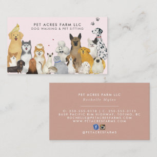Pet Sitting Watercolor Cartão de visita