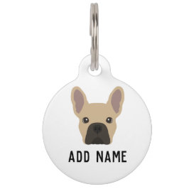 Pet Tag Buldogue Francês Falecido Claramente