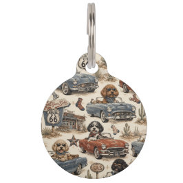Pet Tag Cachorro da Rota 66 Retro