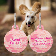 Camouflage Pastel Pink Abstrato Pet Name