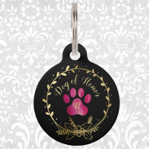 Casamento de Impressão do Cão de Honra Fuchsia Paw