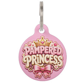 Pet Tag Colar de Identificação de Cachorro Rosa Fofo Princ