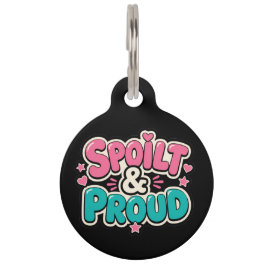 Pet Tag Colher de Pau & Orgulhoso Tag de Cachorro e Gato D