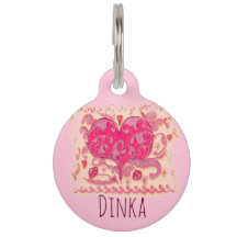 Coração Folk Art com folhas e flores