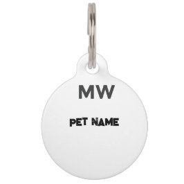 Pet Tag Customizable Pet ID Tag with MW Monogram
