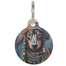 Dachshund Hippie Feliz personalizável