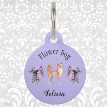 Encantador Cão-Flor Roxo Shibu Inu