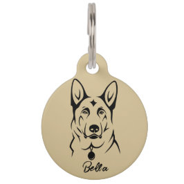 Pet Tag Etiqueta Pet Redonda do German shepherd Personaliz
