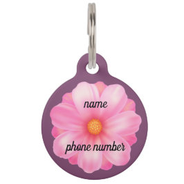 Pet Tag Flor rosa