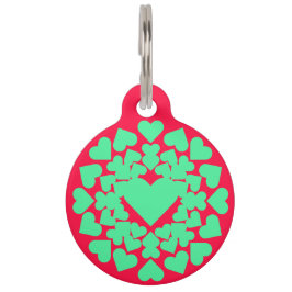 Pet Tag Herz ♥ Heart Sun neon
